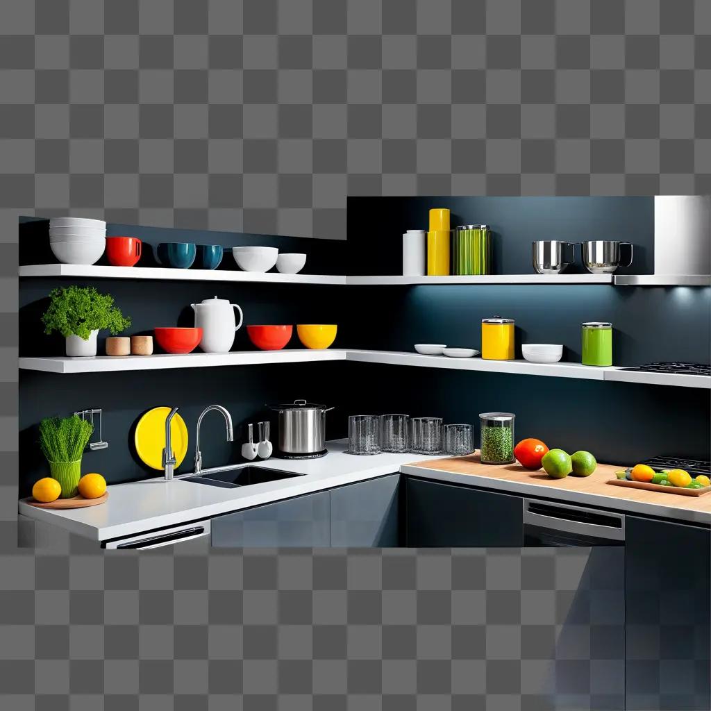 kitchen with a variety of kitchen furniture and decor