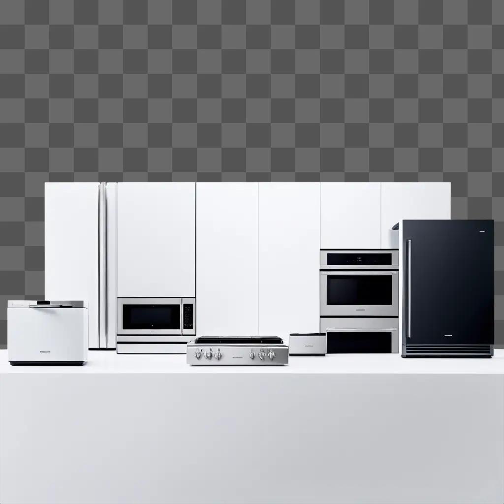 kitchen with black and white appliances