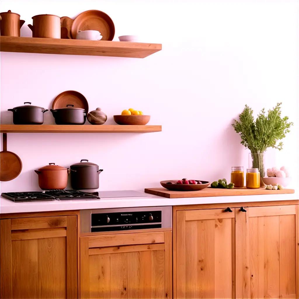 kitchen with wooden cabinets and a stove