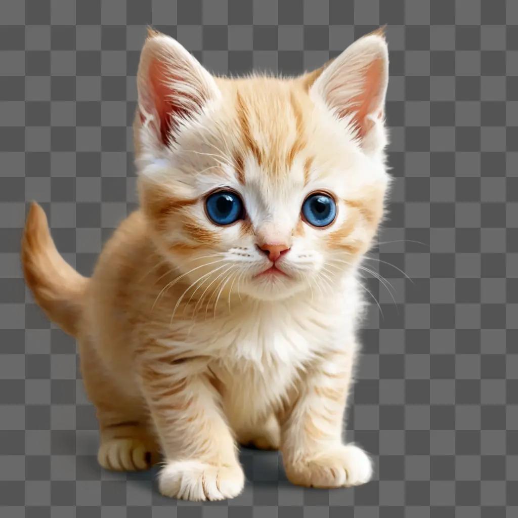 kitten clipart A kitten with blue eyes and orange fur