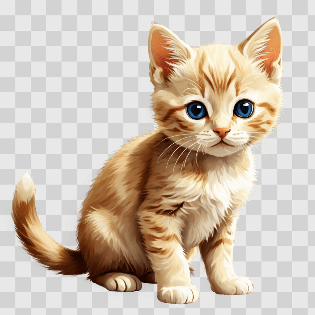 kitten clipart A kitten with blue eyes and orange fur