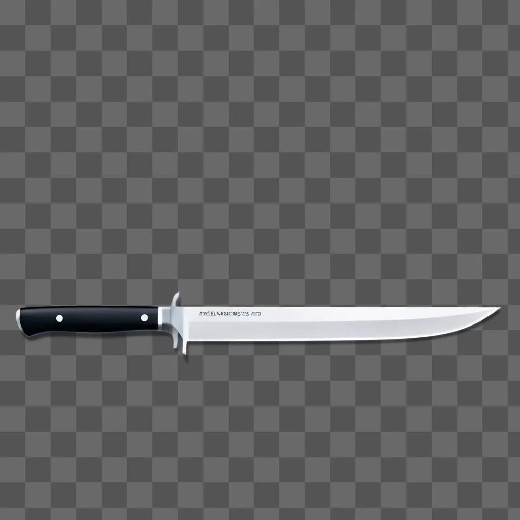 knife drawing A black knife with white handle and blade