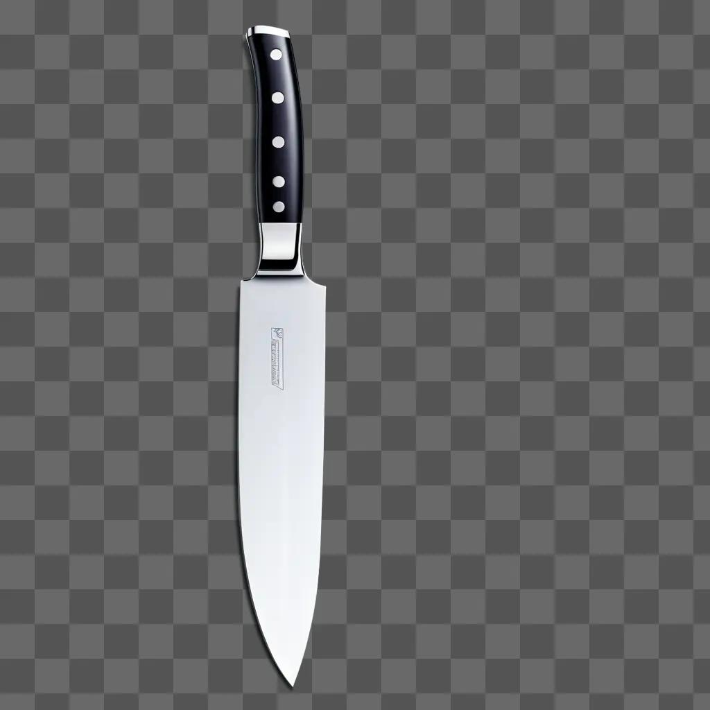 knife with a black handle and silver blade