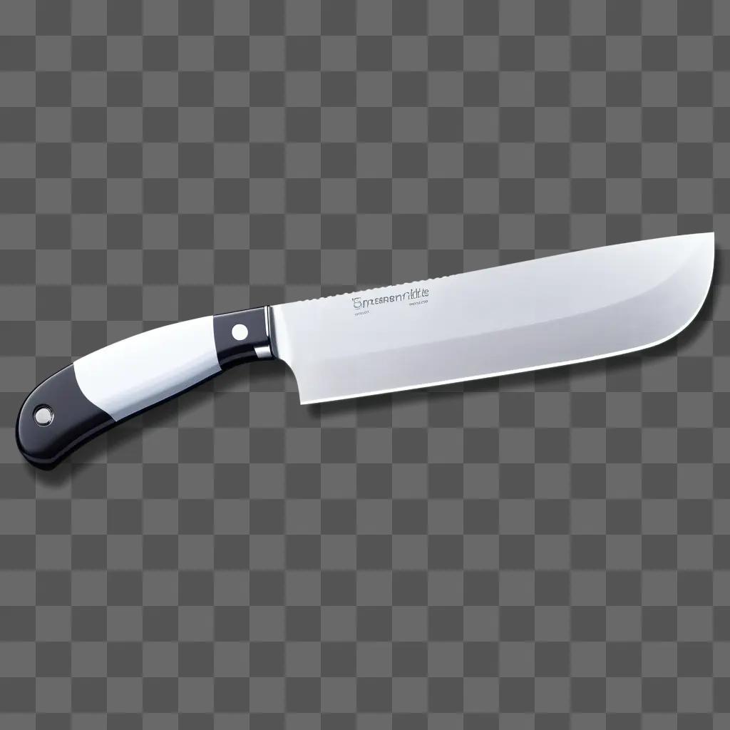 knife with a transparent handle on a gray background