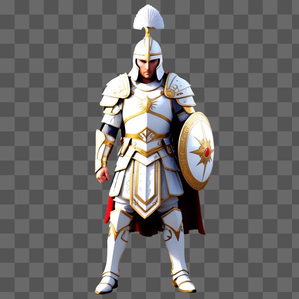 knight in white armor and shield