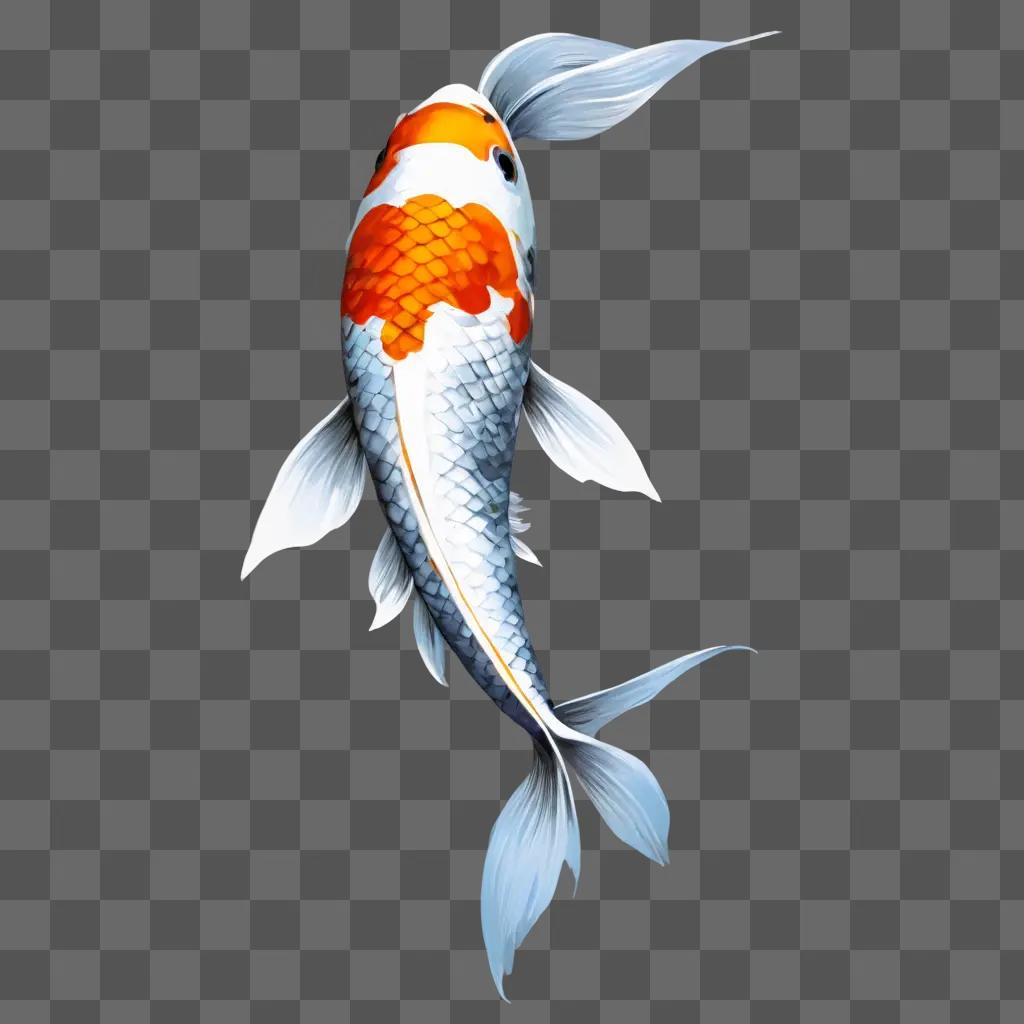 koi fish drawing A beautiful fish swimming in the water