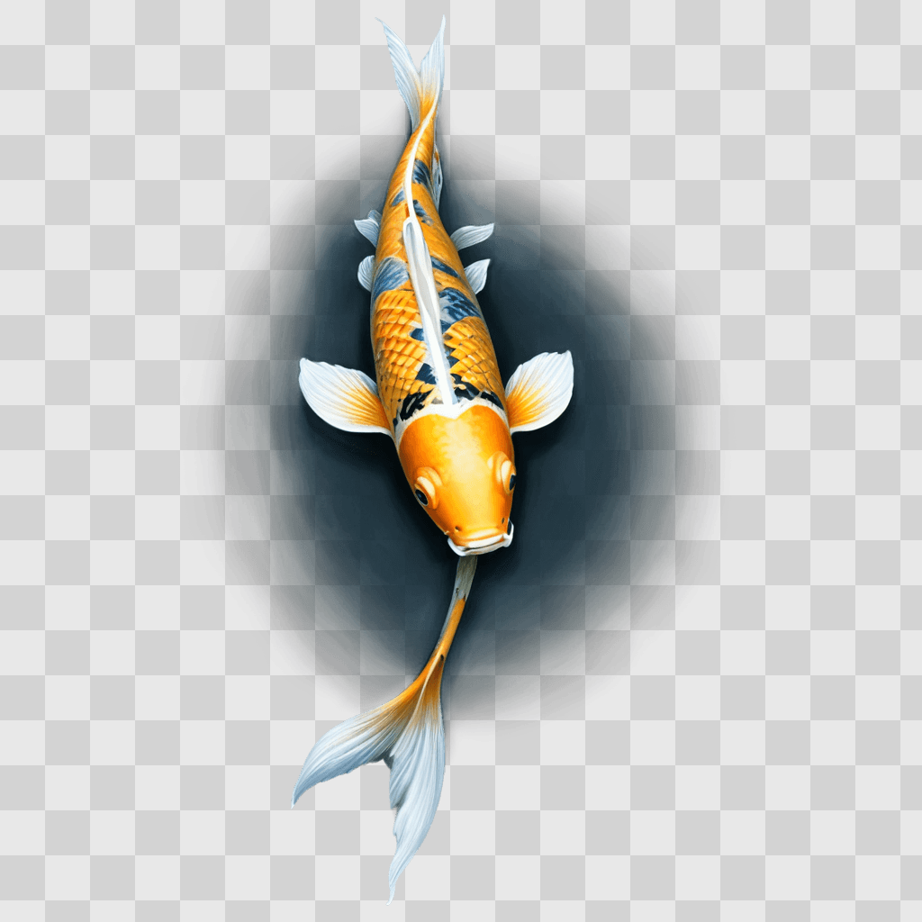 koi fish drawing A koi fish swimming in the dark