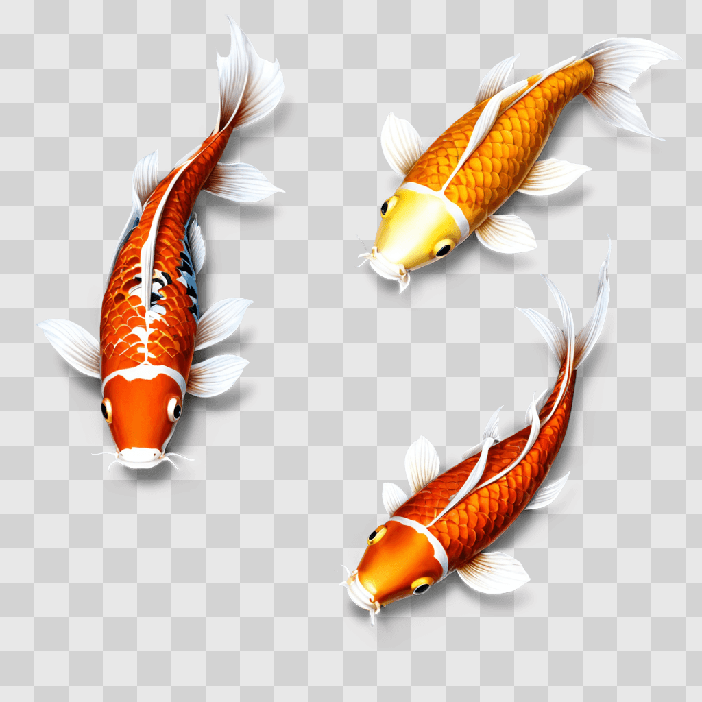 koi fish drawing Three koi fish swimming in the water