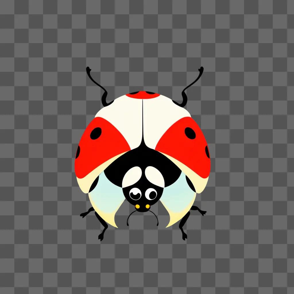 lady bug with three legs and black eyes