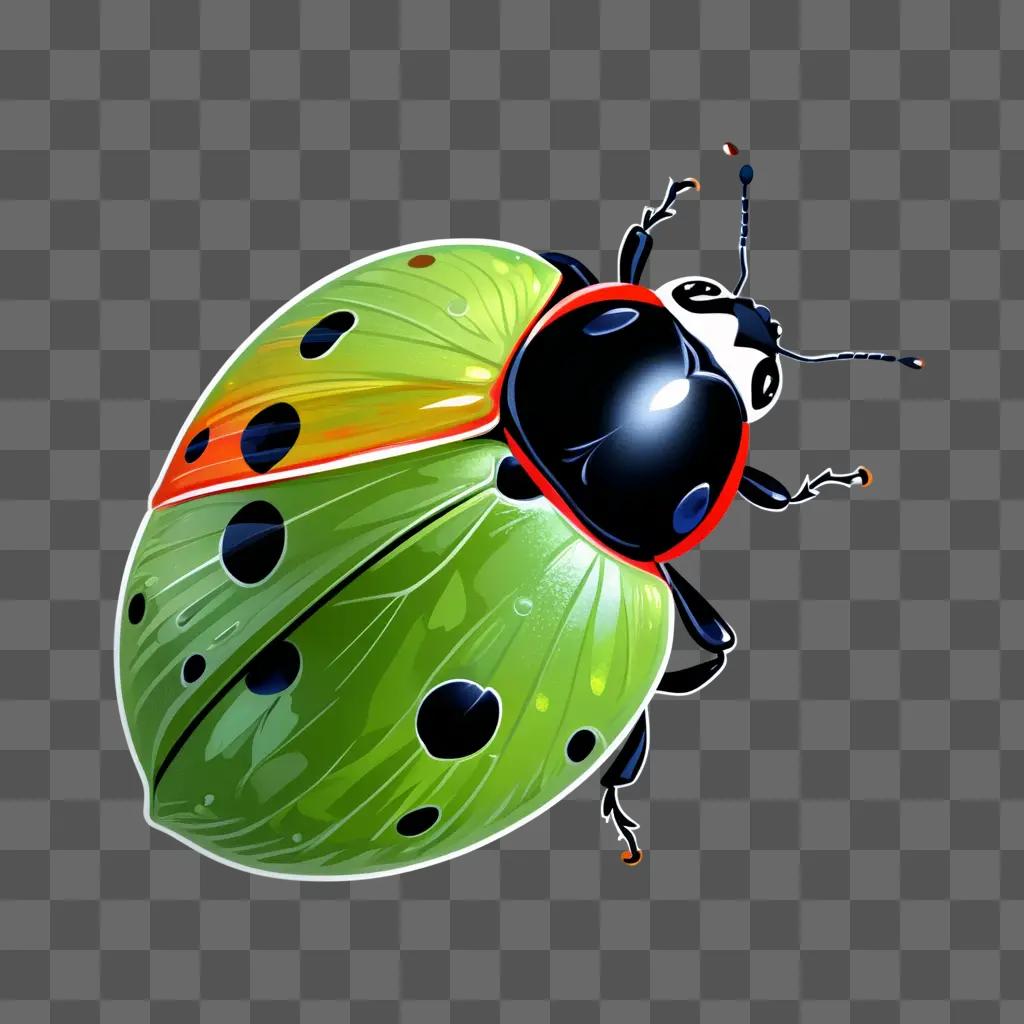 ladybug with red spots and black antennae