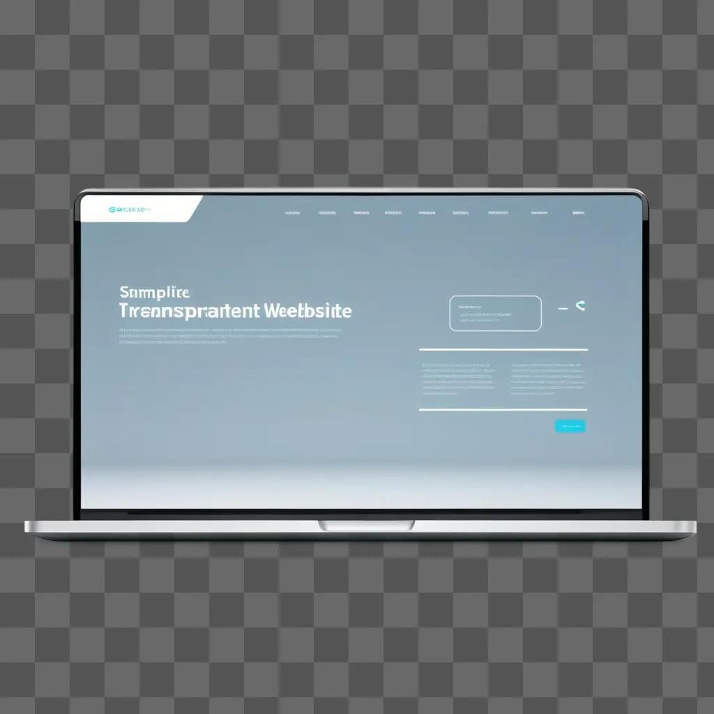 laptop screen shows a transparent website