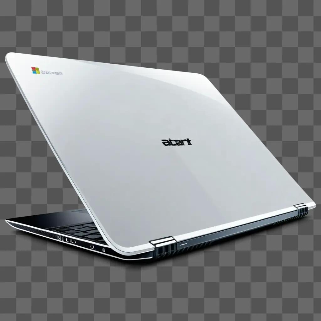 laptop with a Microsoft logo on the cover