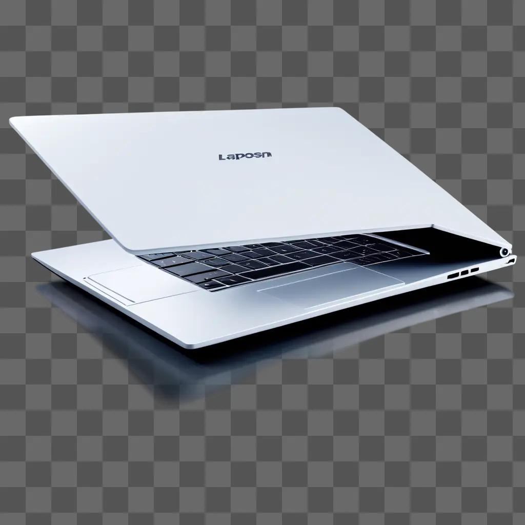 laptop with a black and white design on it