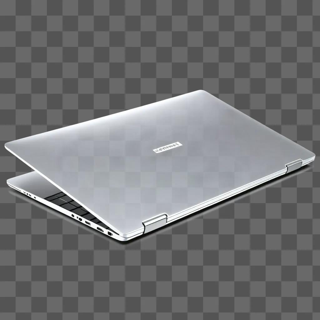 laptop with a silver clipart background