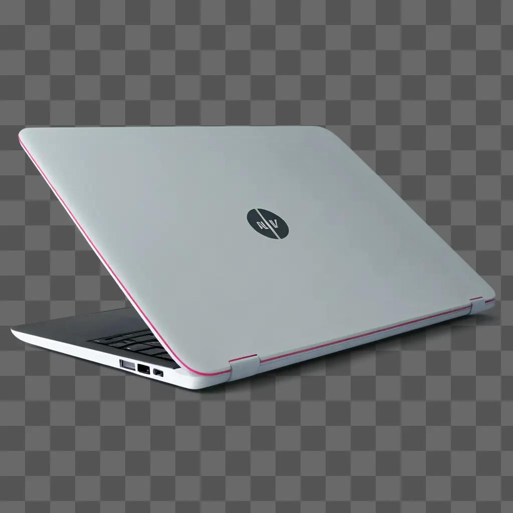 laptop with a white and red clipart design