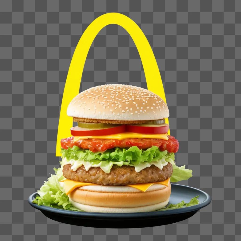 large McDonalds burger with multiple ingredients