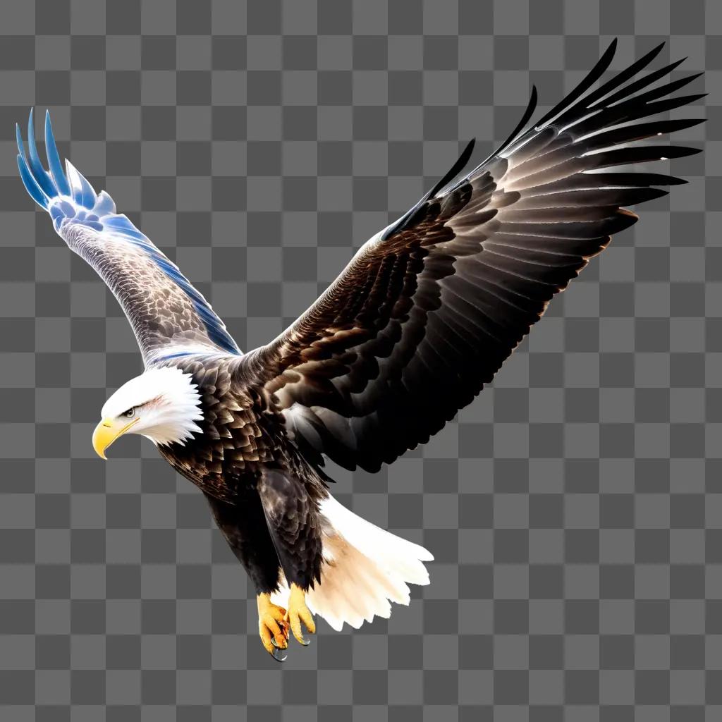 large eagle with a transparent body flying