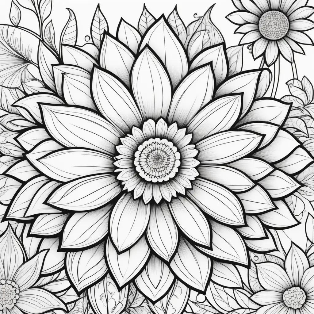 large flower print in black and white