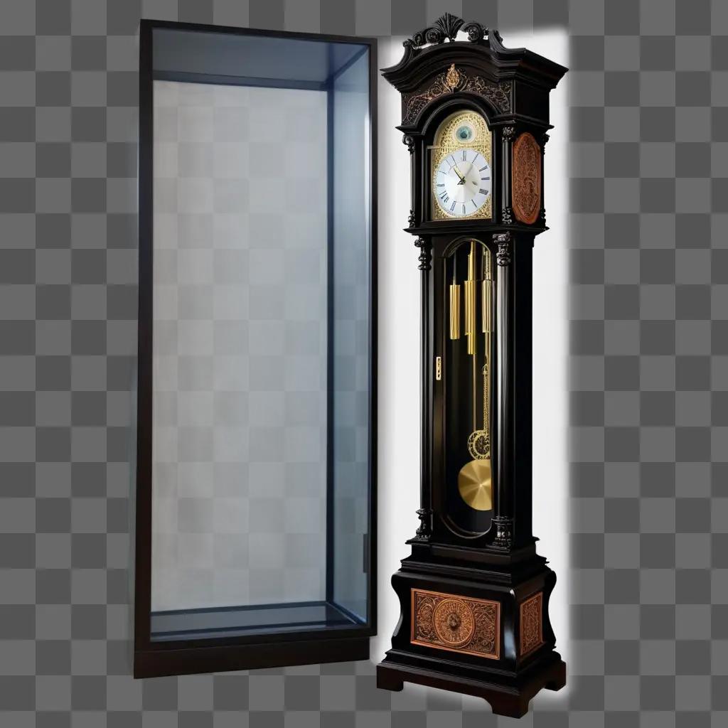 large grandfather clock with intricate details