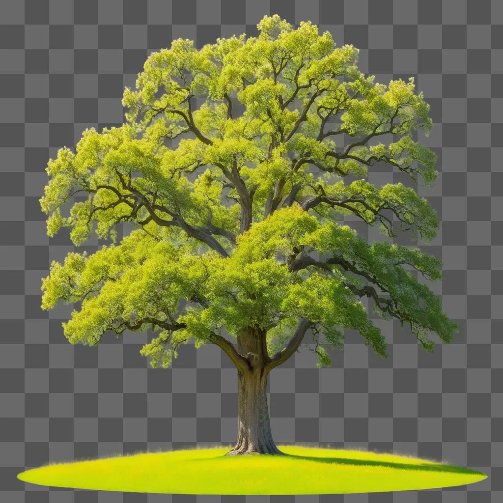 large green oak tree in a field