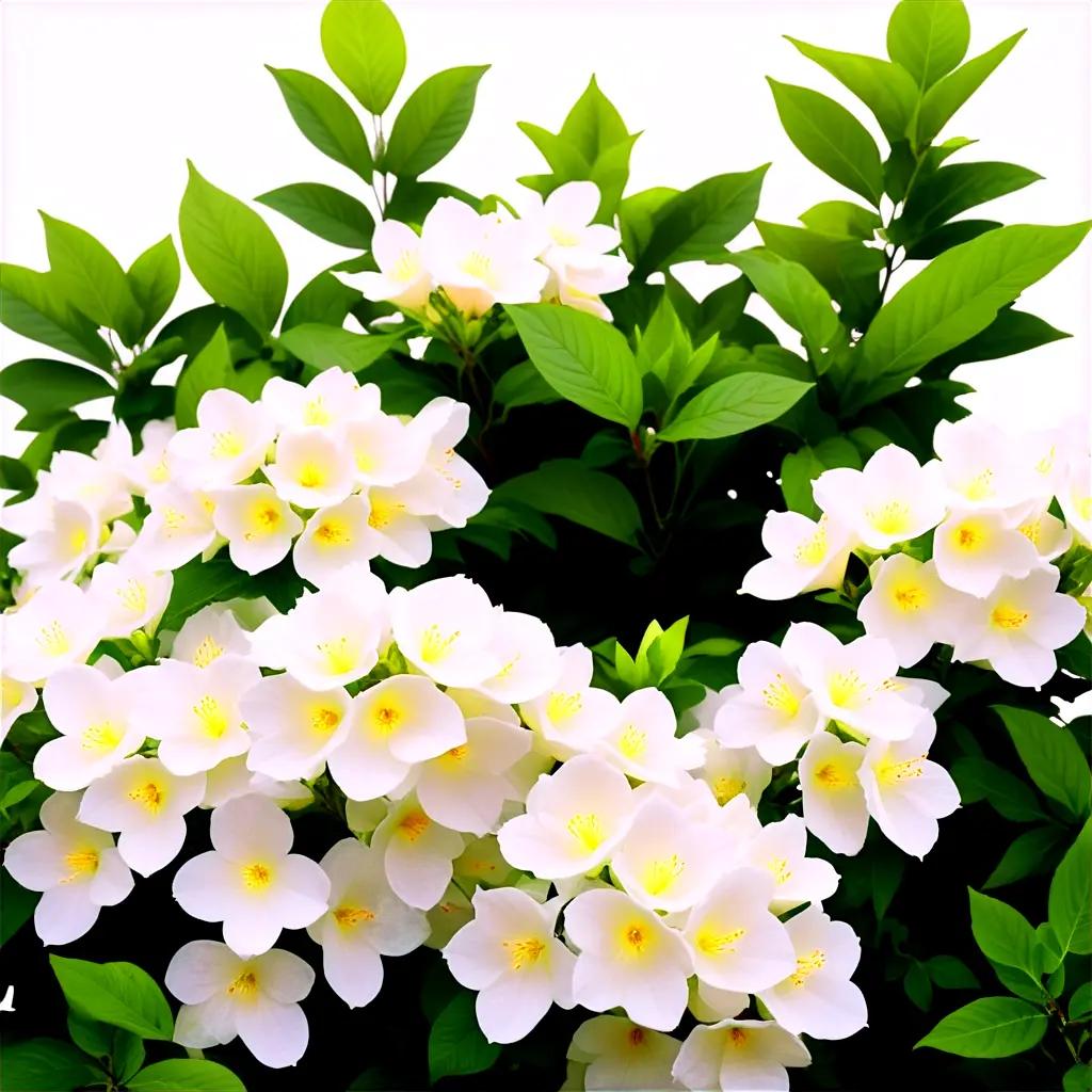 large group of white flowers on a bush