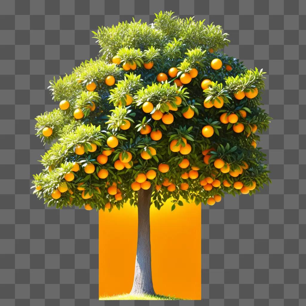 large orange tree with many oranges on it