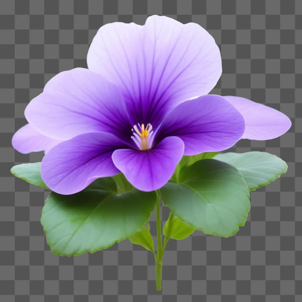 large purple flower with green leaves