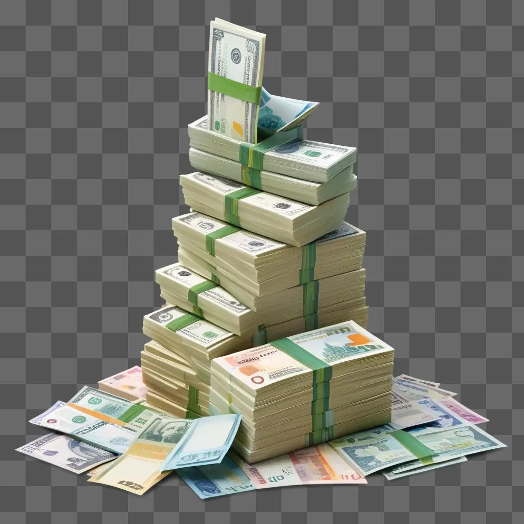 large stack of money on top of each other