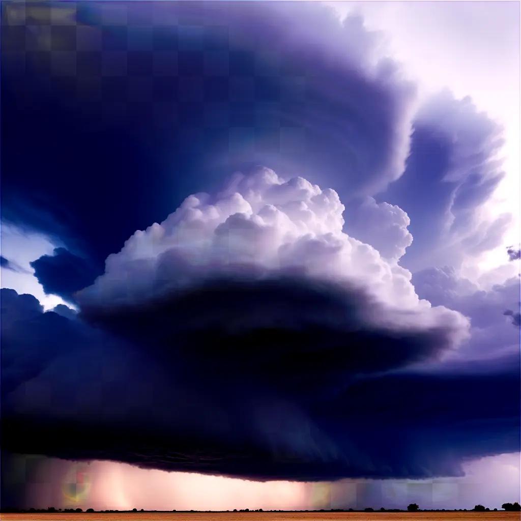 large storm cloud is seen in the sky