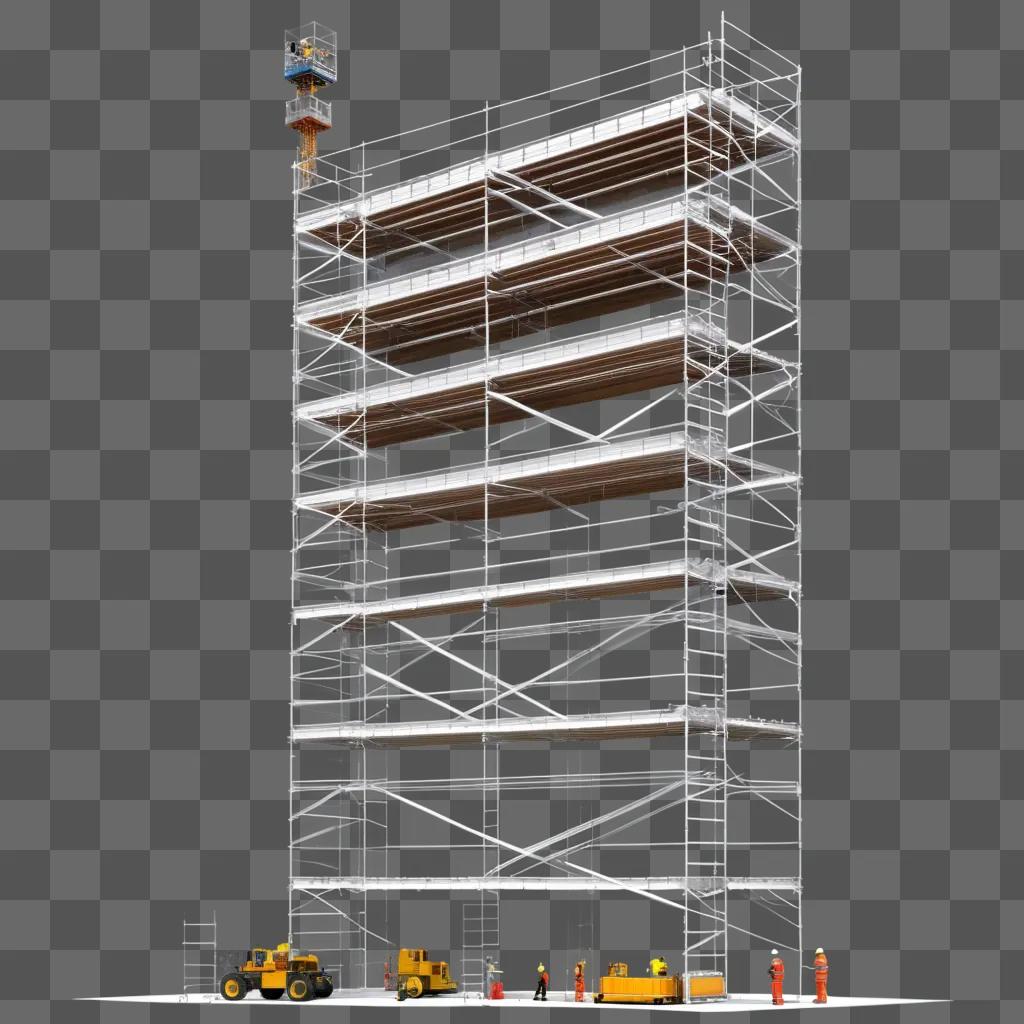 足場の上に大きな構造物が建てられています