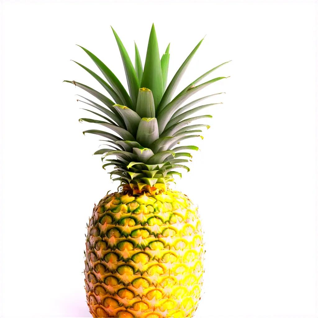 large yellow pineapple on a white background