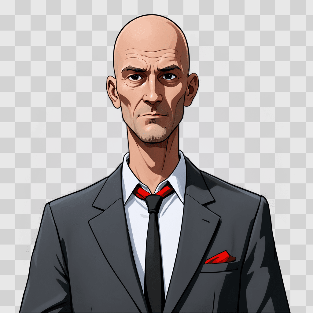 lawyer man cartoon Cartoon bald man in suit and tie