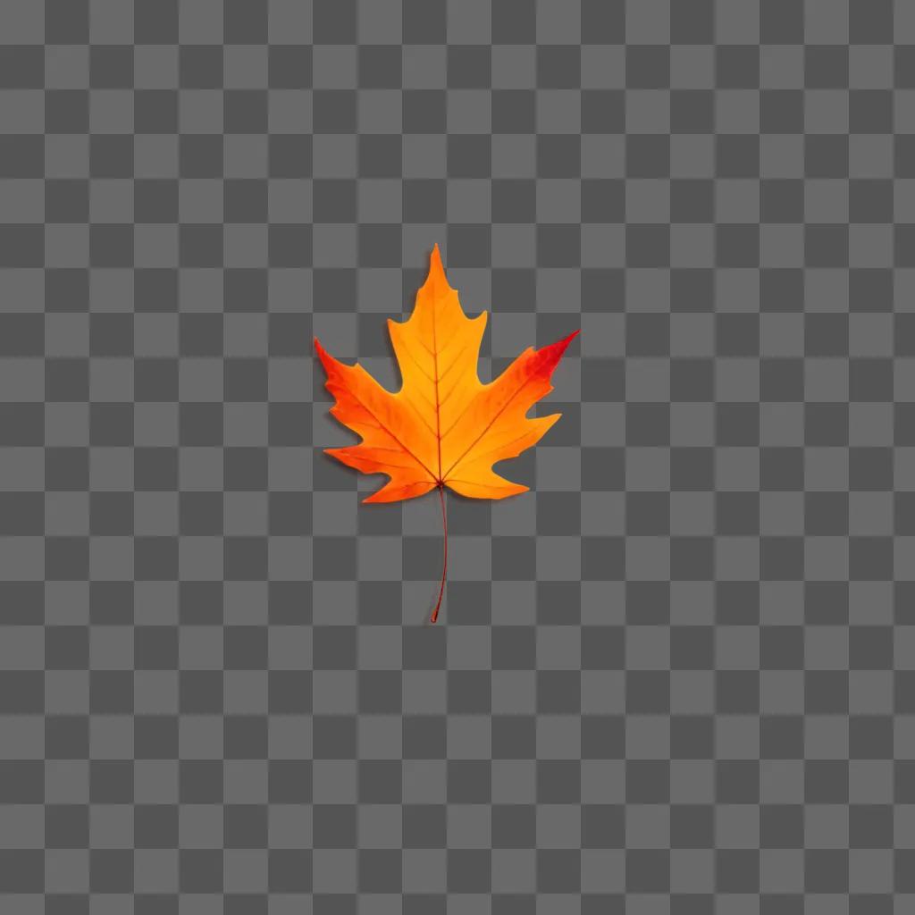 leaf falling on a orange background