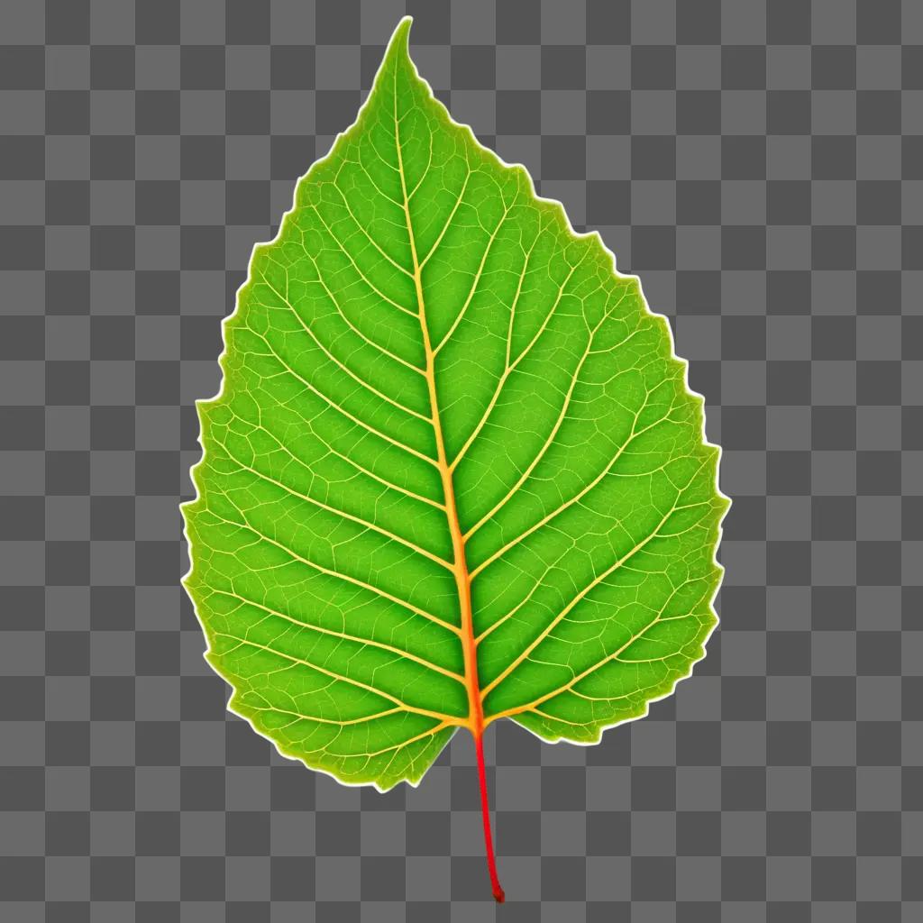 leaf texture with a red stem