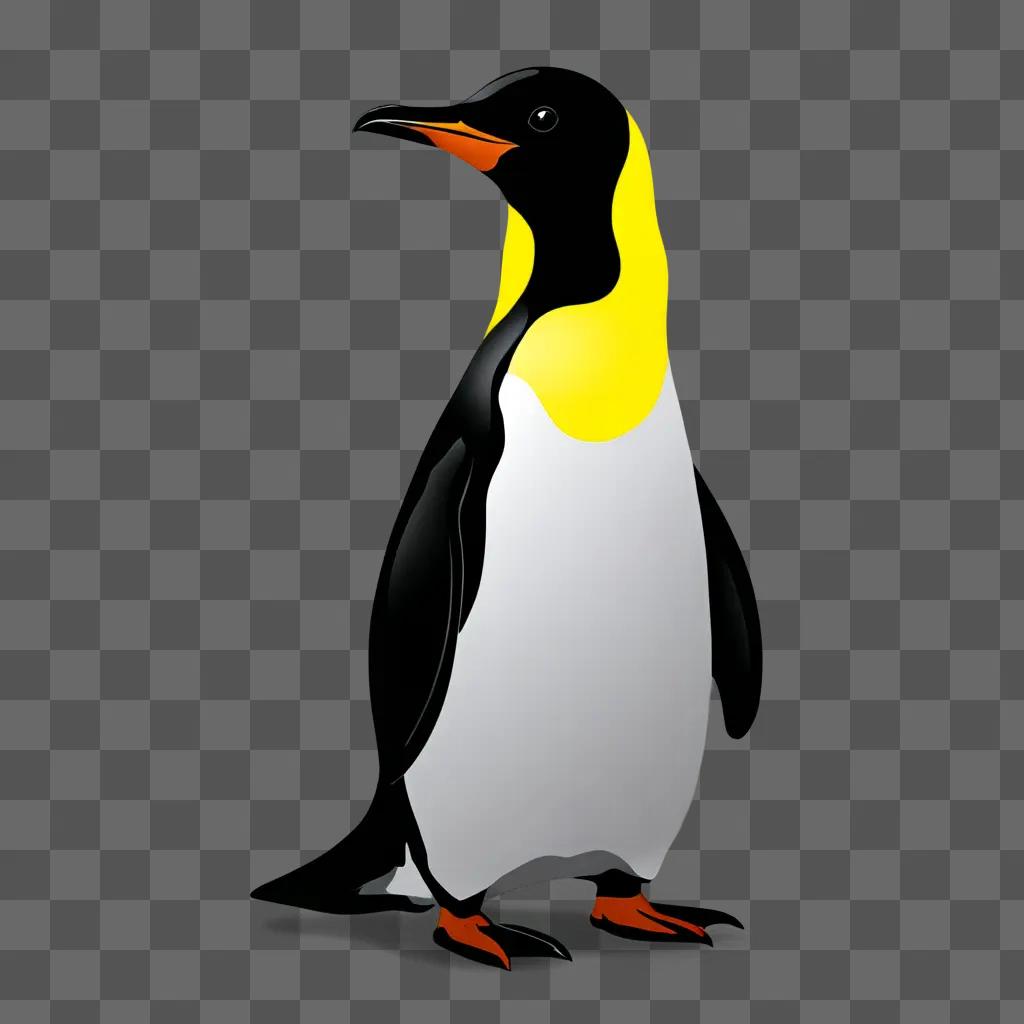 lemon clipart A penguin stands on a gray background