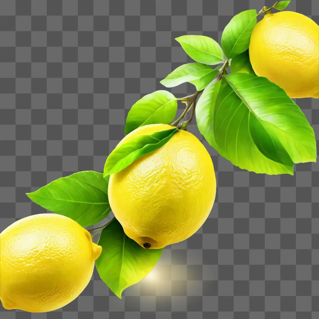 lemon clipart Freshly picked lemons on a branch