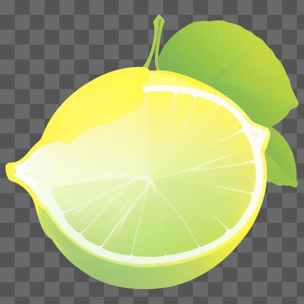 lemon silhouette is on a green background