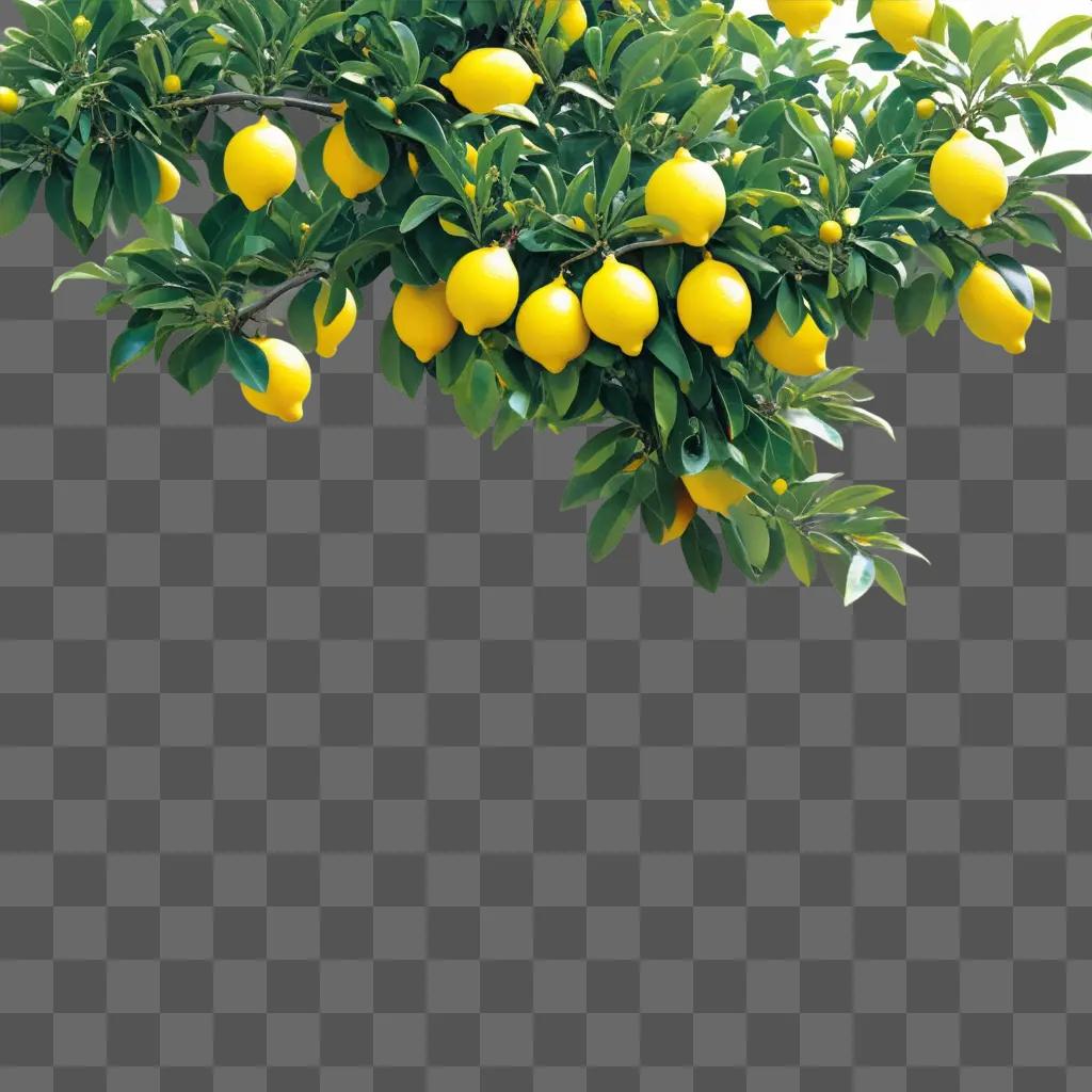 lemon tree with lots of yellow fruits growing