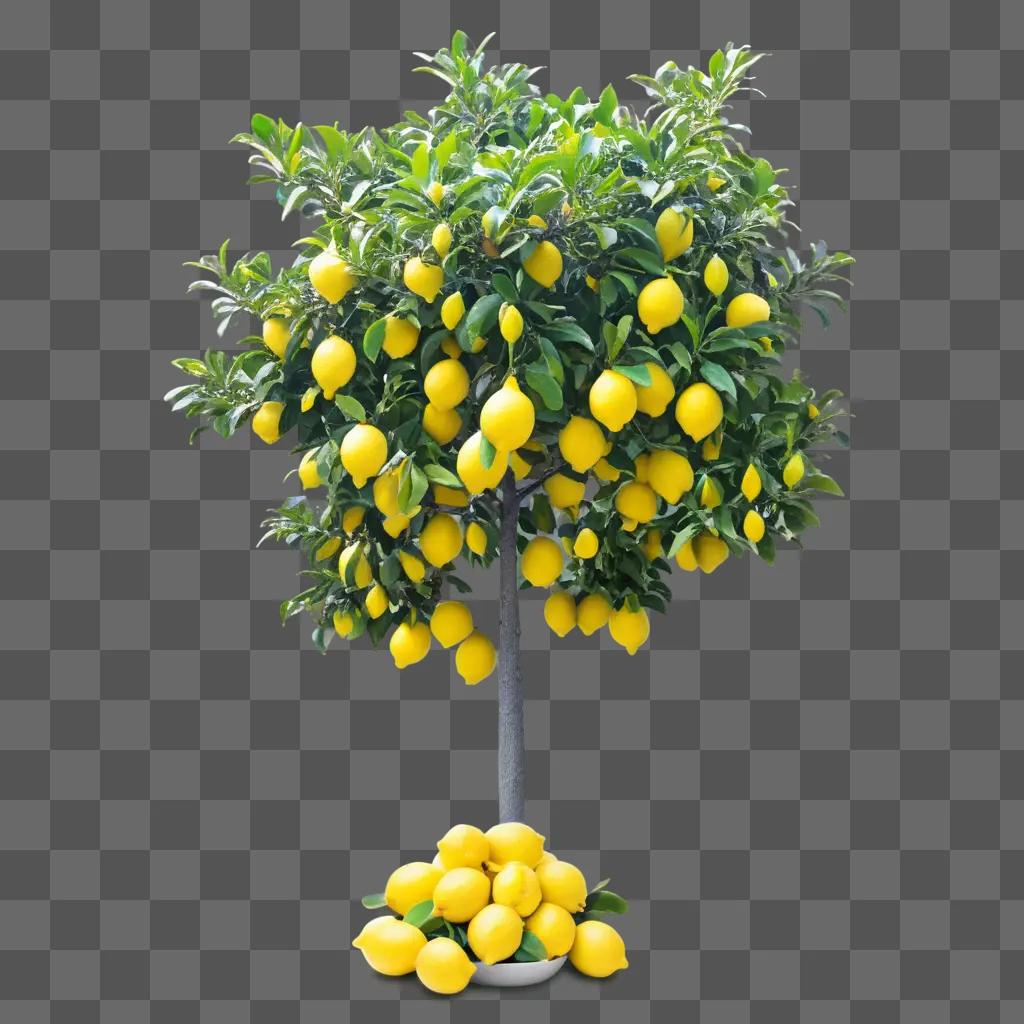 lemon tree with many yellow fruits on it