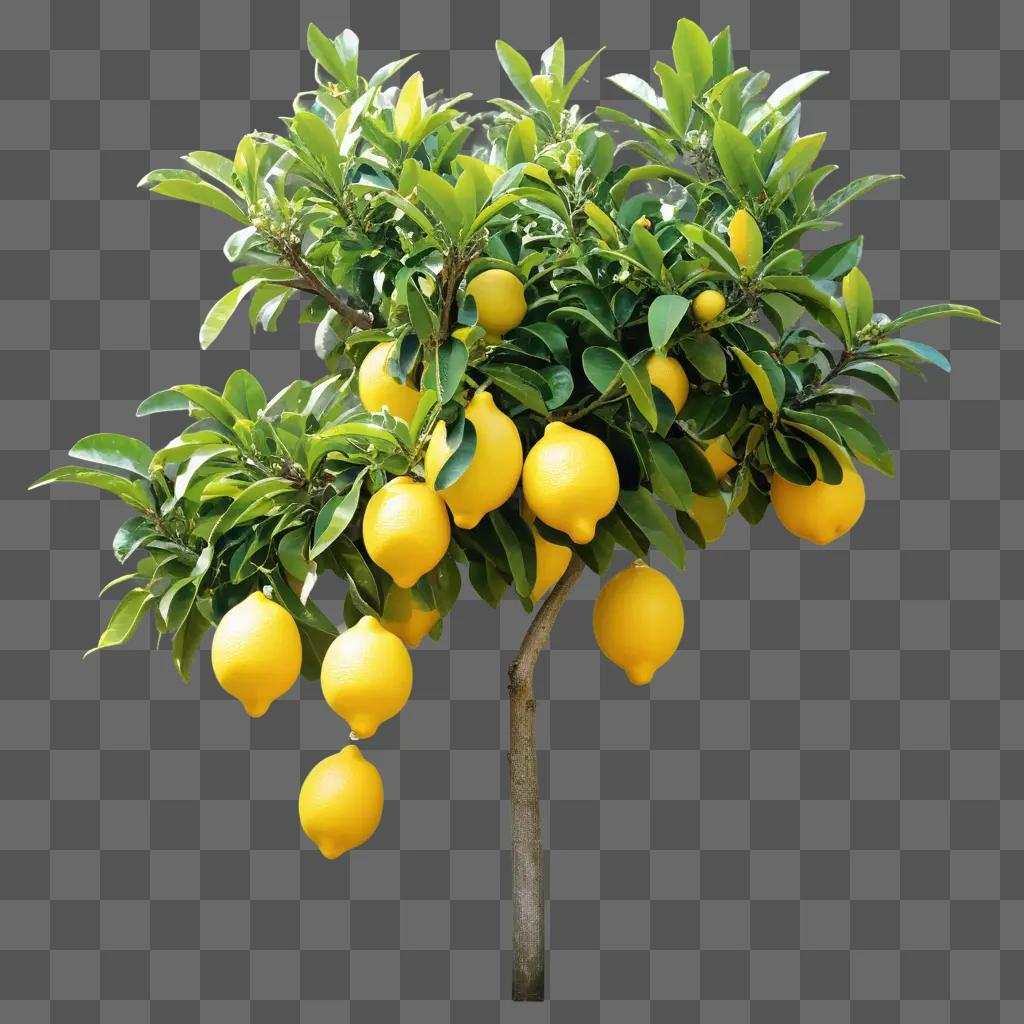 lemon tree with ripe yellow lemons on it