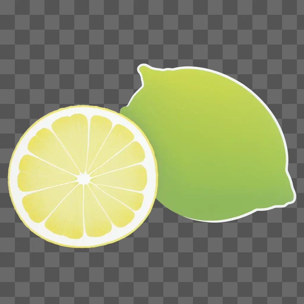 lemons silhouette is on a green background