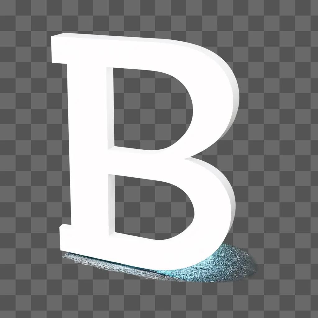 letter B is seen against a white background