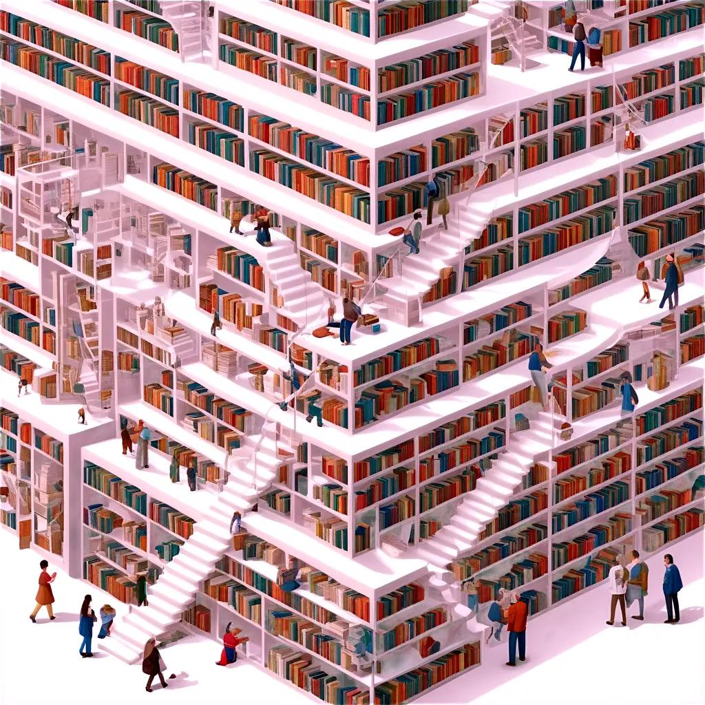 library filled with people searching for knowledge