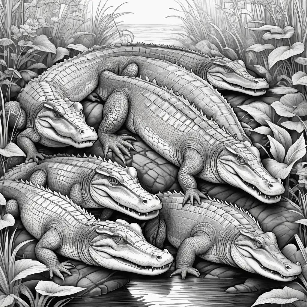 ligator Coloring Pages: Black and White