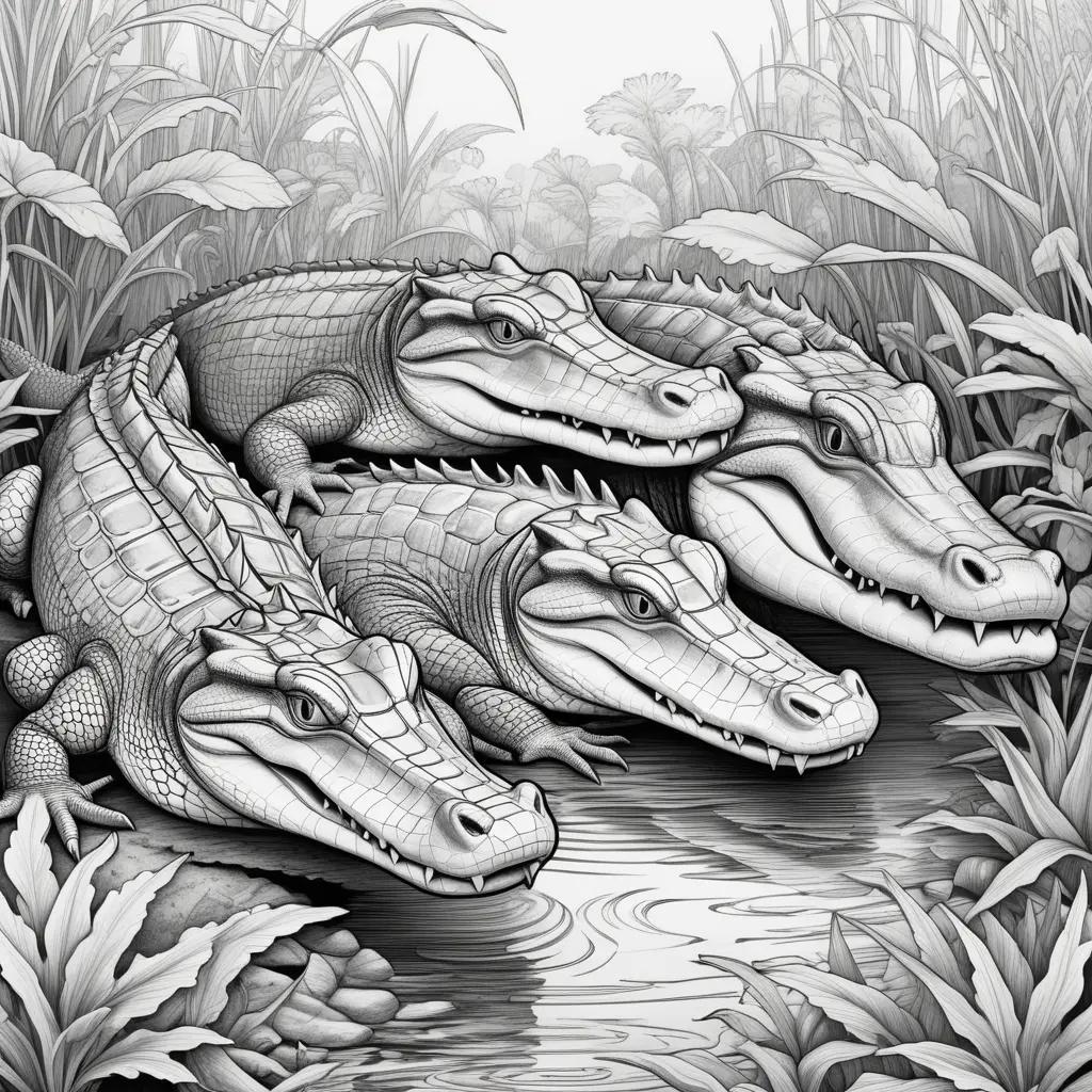 ligator Coloring Pages in Black and White