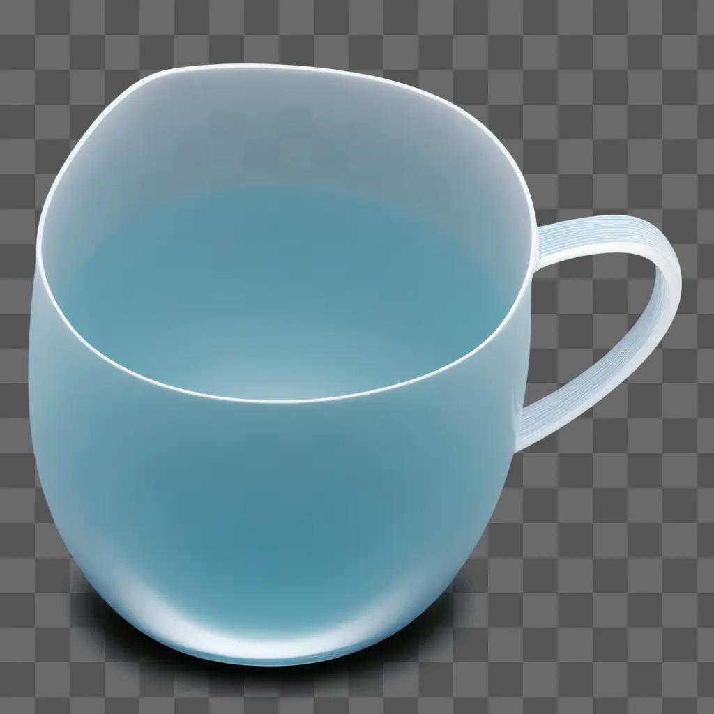 light blue water cup on a blue background