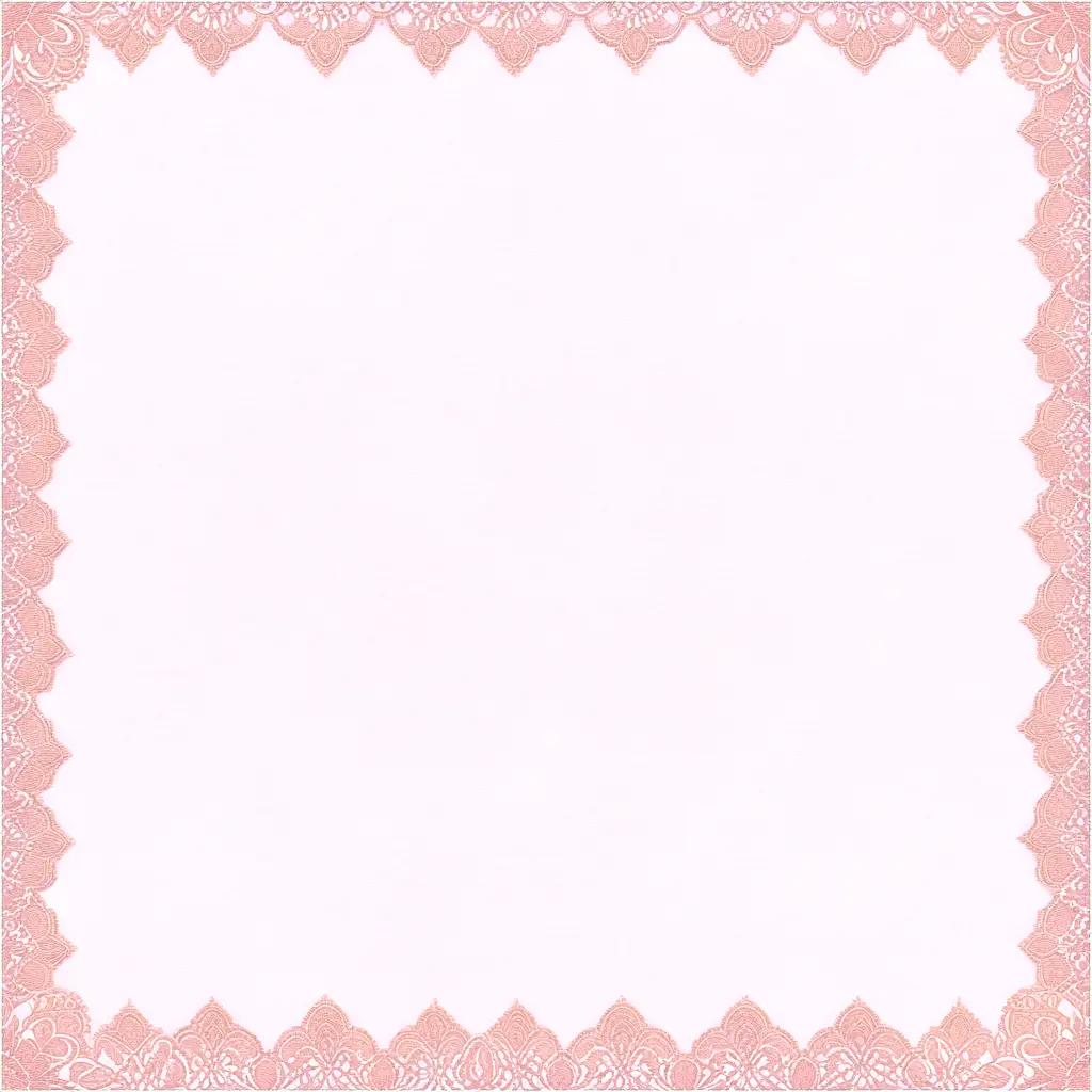 light pink lace border surrounds a white background