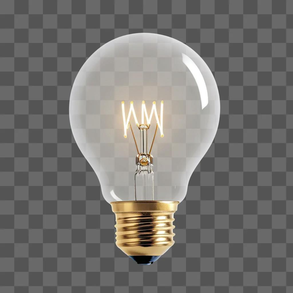 lightbulb with a white and gold logo on it