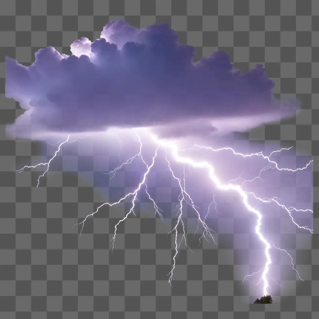 lightning bolt strikes a dark cloud