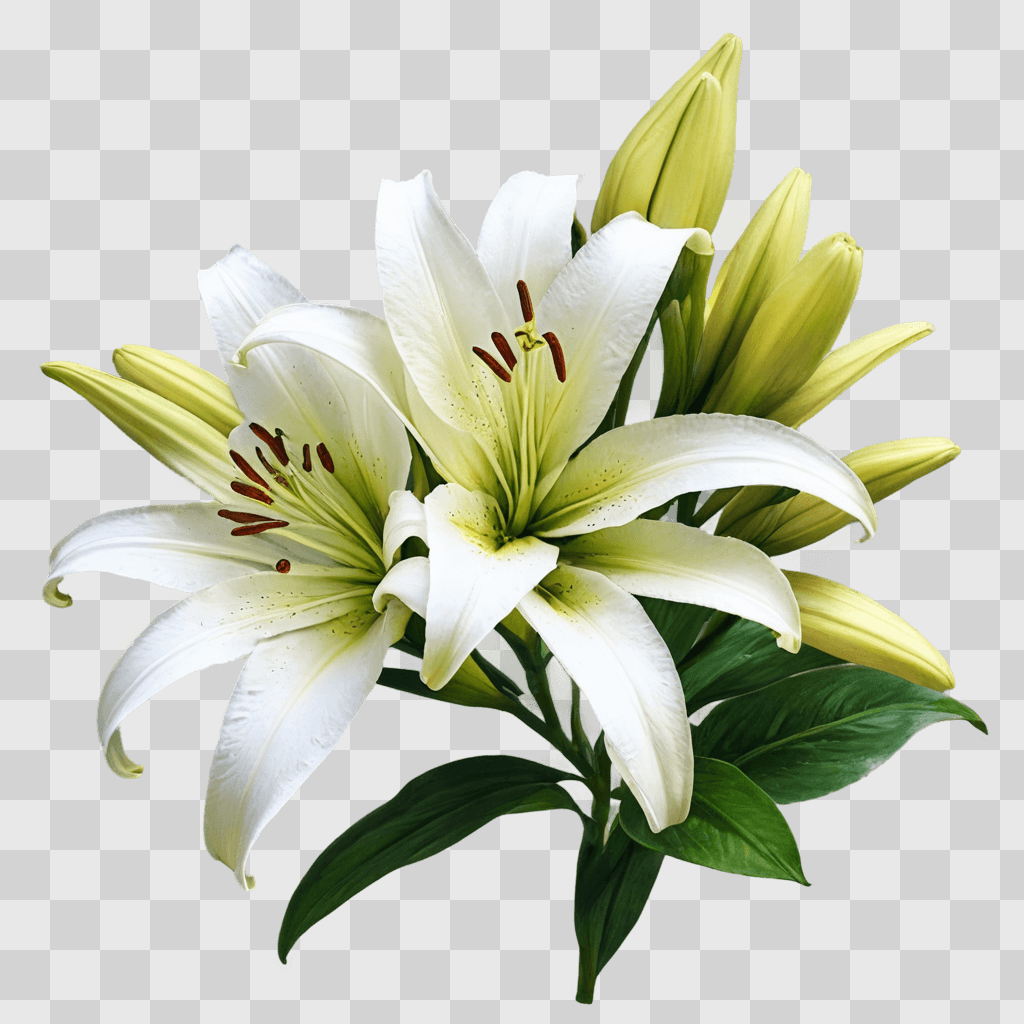 lily flower drawing A white lily with red spots on the petals